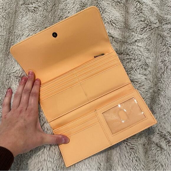 Universal Thread Peach Orange Checkered Long Wallet - Picture 3 of 5